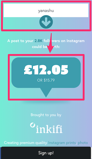 Instagram　Inkifi.com　インフルエンサー力　チェック　方法